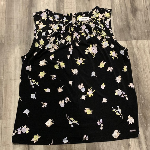 Calvin Klein Tops - Calvin Klein XL Black with Flowers Classic Beauty